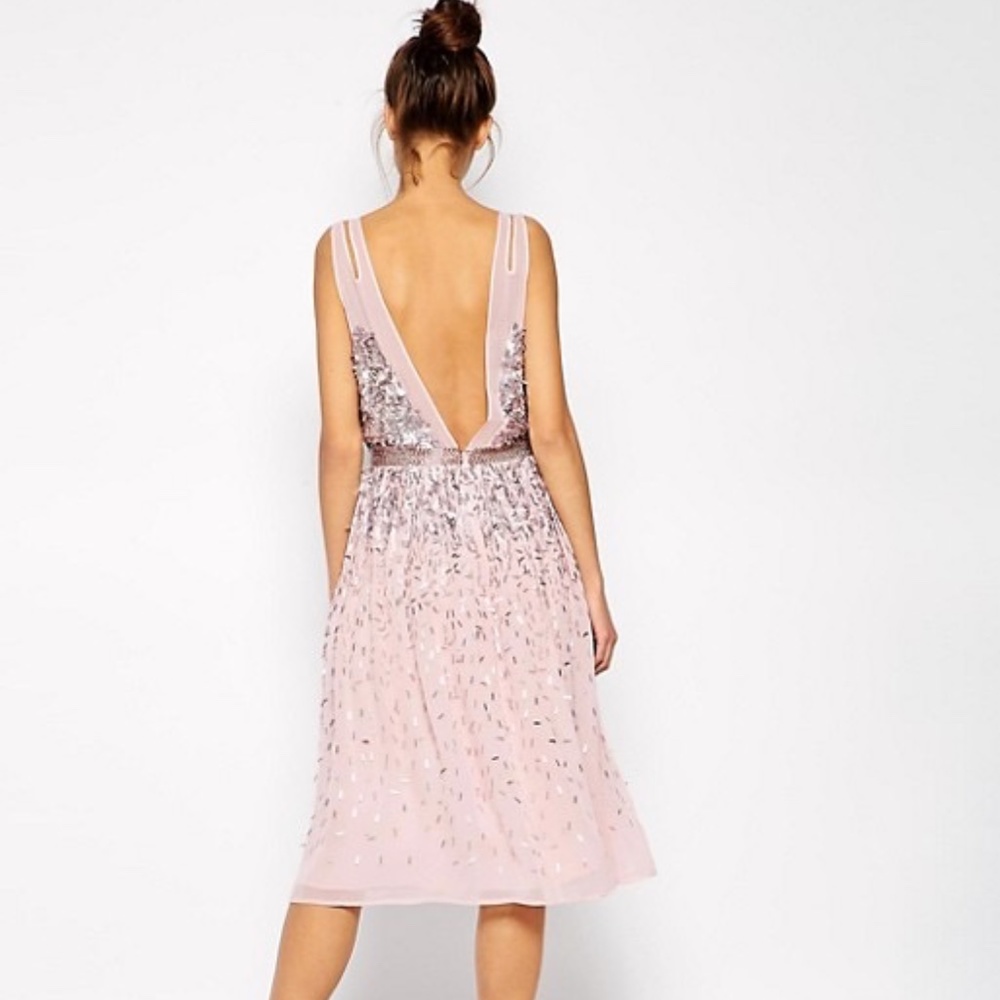 French Connection Shimmer Shower Pink Gatsby Dress